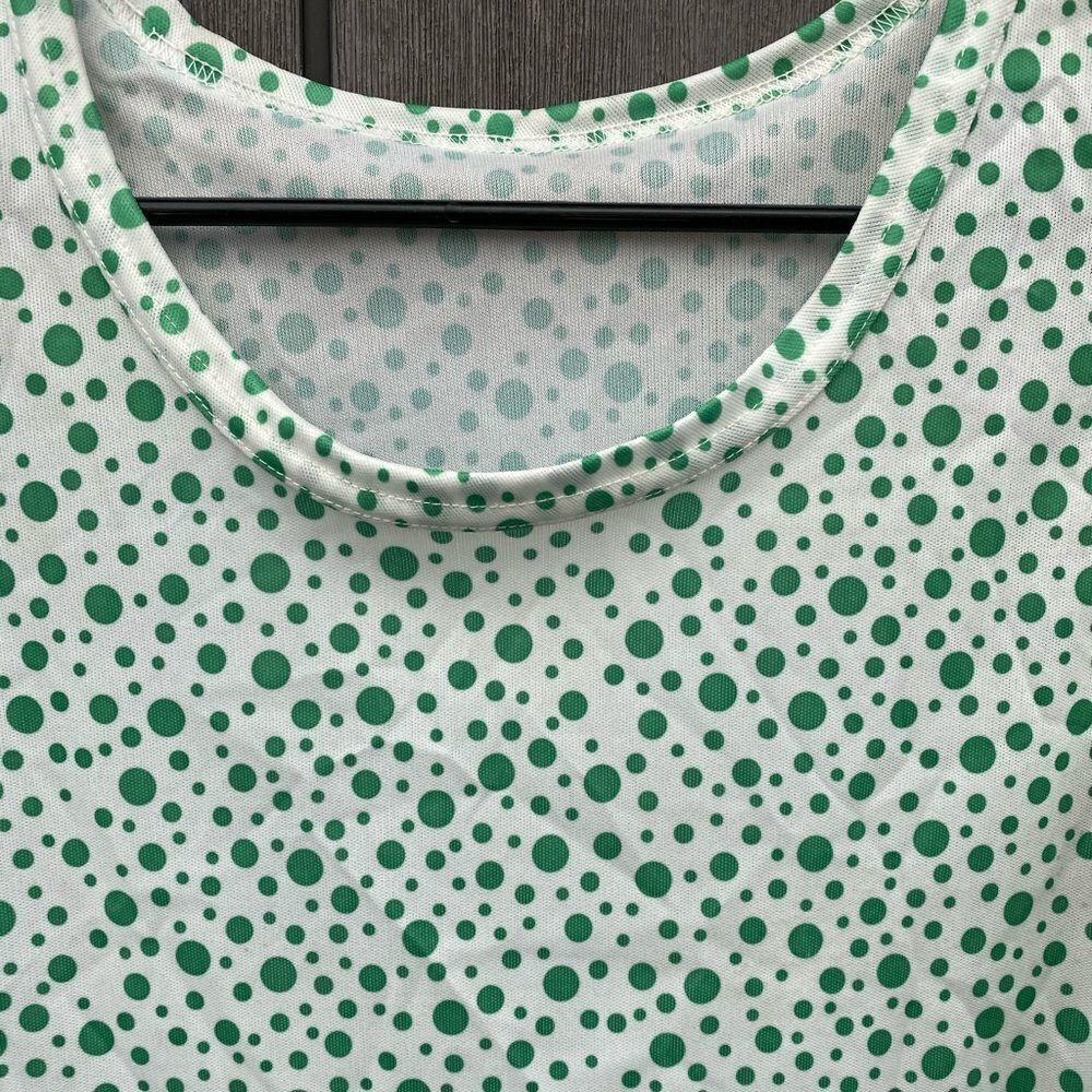 Vintage Sleeveless Polyester Polka Dot Top - Picture 2 of 6